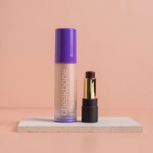 Cheekbone Beauty Illuminating Primer Gel & Hydrating Lip Balm Set - Dewy Duo in Golden Light - Golden Light with Berry